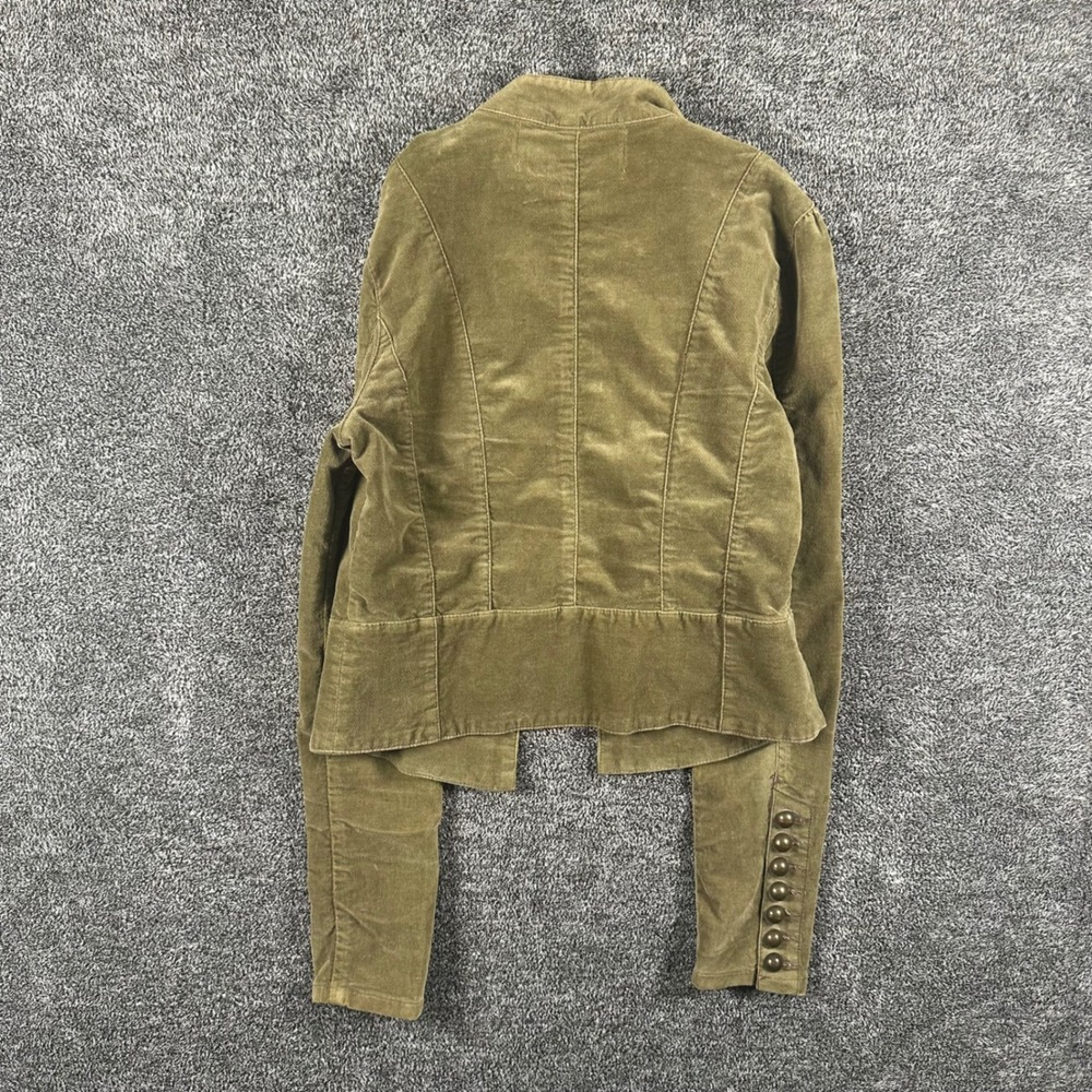 Miss Me Jacket Womens Small Green Military Button Detail Velvet Utility Boho Y2K - Picture 11 of 12